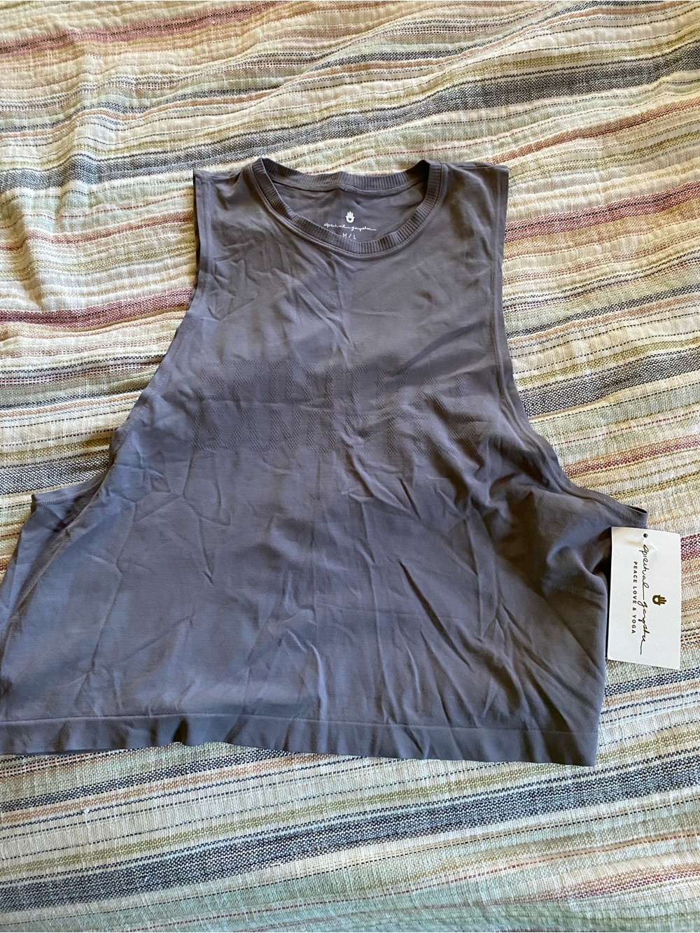 Spiritual Gangster Slate Gray Cropped Muscle Tank